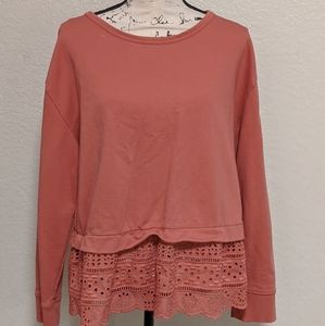 Salmon pink light weight sweater top